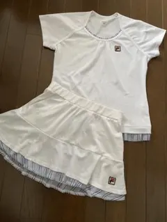 FILA テニスウェア セットアップM ホワイト ストライプ