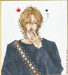 手描きイラスト オリジナル ミニ色紙 原画 創作男子