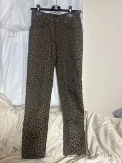 Roen レオパード柄 ストレッチデニムパンツ スカル刺繍 30 新宿マルイ 