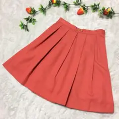 ロペピクニック　ボックスプリーツスカート 36　くすみオレンジ