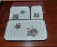 トレイセット お盆 3枚 長方形 正方形 合成漆器 ウレタン塗装