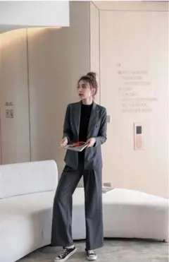 パンツセットアップ　グレーSサイズ