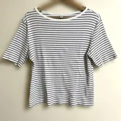 UNIQLO ボーダー リブ クルーネックT 半袖 XXLのサムネイル