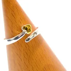 シルバー925製 ミニモチーフ付きリング スターハートフリーサイズ