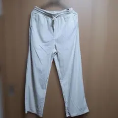 アイボリー コーデュロイワイドパンツ ドローストリング付き