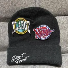 XLARGE ニット帽 ブラック 刺繍