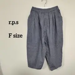 r.p.s ガウチョエッグパンツストライプ F ゆったり ウエストゴムc421