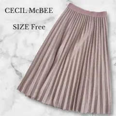 セシルマクビー プリーツロングスカート Aライン フェミニン 大人ガーリー