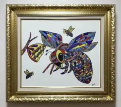 即決【F10号】ジミー大西（honey bee）手描き/表裏サイン有/油彩/額縁のサムネイル