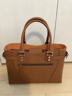 天然皮革 手作りハンドバッグ ライトブラウン 新品未使用