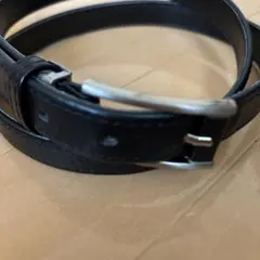 黒レザー ベルト 5穴 メタルバックルLサイズ