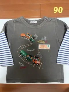 ミキハウス DOUBLE.B ロンT トップス 長袖シャツ 90cm 電車