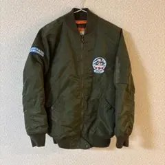 PEANUTS MA-1ジャケット スヌーピー刺繍 オリーブ 90〜00年代