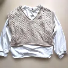 Pink Latte 長袖カットソー S ニットベスト ロンT 160