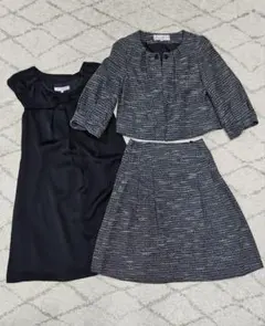 黒・グレー セレモニースーツ 3点セット　7号