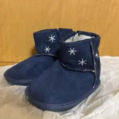 familiar ネイビー 雪の結晶ブーツ 13.0cm