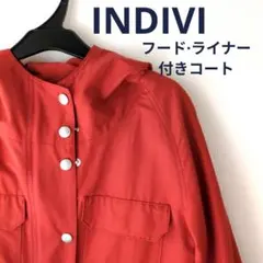 INDIVIインディヴィかわいいチェックライナー付き2wayフードコート38M