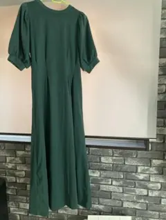 グリーン ロングワンピース Mサイズ