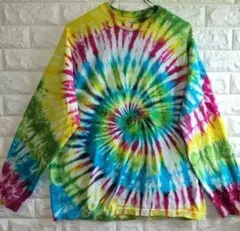 C340【ALSTYLE APPAREL】長袖Tシャツ タイダイ【メンズXL】