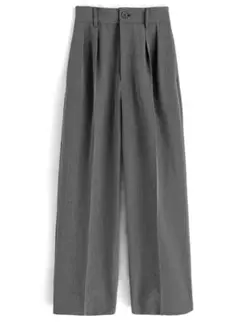 センタープレスタックワイドパンツ