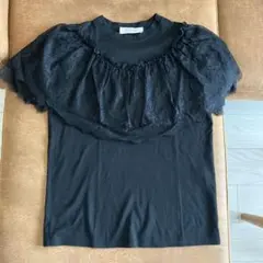 LOULOU WILLOUGHBY 黒　レース付きTシャツのサムネイル