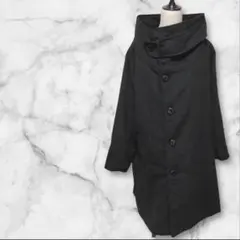 【希少美品】ソマリ　ハイネックカラーコート　アウター　ジャケット　黒のサムネイル