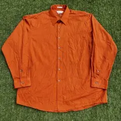 90-00's VAN HEUSEN サテンシャツ オレンジ ストライプ USAのサムネイル
