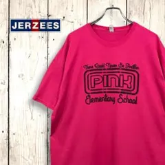 JERZEES★半袖Ｔシャツ★2XL★オーバーサイズ★ピンク★カレッジ★US古着のサムネイル