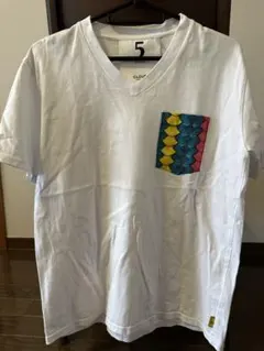 CLOUDY Vネック ポケットTシャツ ホワイト