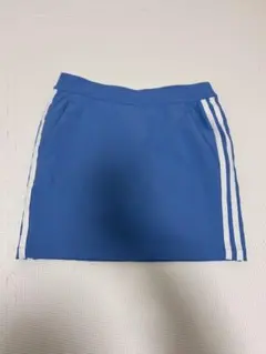 adidas スポーツスカート M 青 ストライプ