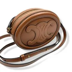 ⭐未使用に近い⭐セリーヌ レザー オーバルパース キュイル トリオンフ ポーチ セリーヌ オーバルパース キュイル トリオンフ キャンバス×レザー