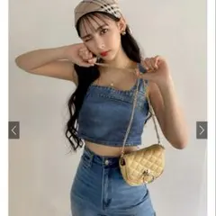 ビスチェXワイドパンツデニムセットアップ[gm604]