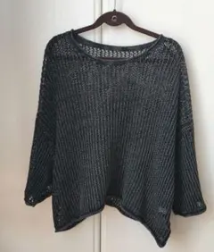 シマエナガ様専用 透かし編みニット トップス L ブラック
