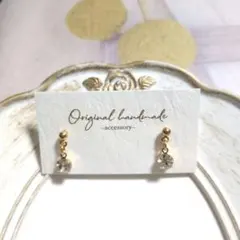 【再販】ハンドメイドピアス　no.817　ひと粒　小ぶり