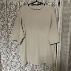 UNIQLO U ライトグレー エアリズムコットンオーバーサイズTシャツ XL