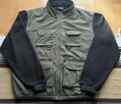 Interbreed ジップアップジャケット オリーブグリーン/ブラック