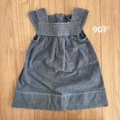 babyGap ダークグレー ノースリーブワンピース