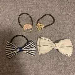 ヘアゴム バレッタ ヘアアクセサリー 4点セット