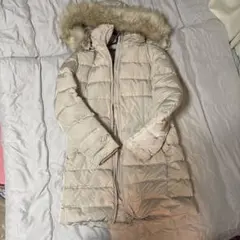 ZARA フード付きダウンジャケット Mサイズ クリーム