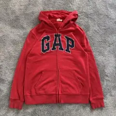 GAP ギャップ　フルジップパーカー　赤　レッド　センタービッグロゴ