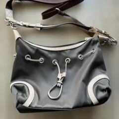 茶色ナイロンショルダーバッグfalchi New York