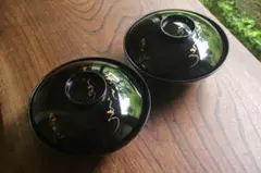 時代逸品！端正な上質黒漆に優美な宝尽くし蒔絵の映える煮物椀2点（検