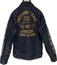vanson ダークデニムジャケット VANSON (バンソン）デニムライダースジャケット NVSZ-2114