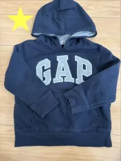 GAP ネイビー フード付き パーカー ロゴ 裏起毛