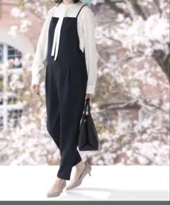 オールインワン スーツ フォーマル カジュアル ドレス パンツスーツ ネイビー