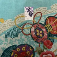 水色 花柄 和風模様 生地 40✖︎40cm