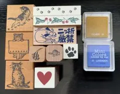 動物デザイン スタンプセット インク付き