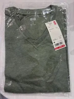 UNIQLO スーピマコットン VネックT ダークグリーン M