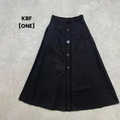 KBF フレアロングスカート　黒【ONE】シンプル　レトロボタン　大人可愛いのサムネイル