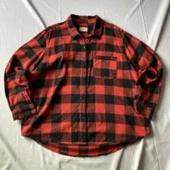 00s チェック ネルシャツ 赤 黒 グランジ Y2K 平成 大人気 古着 長袖